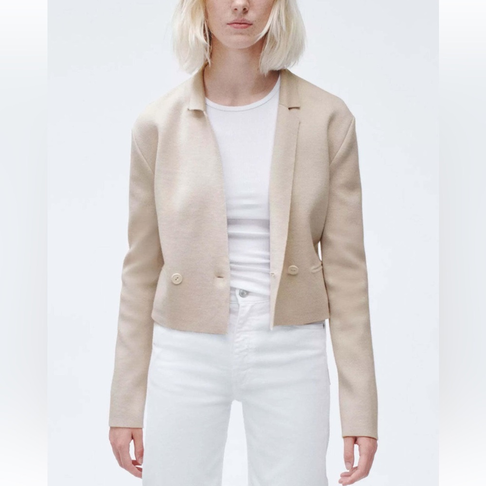 Rag & Bone Ivory Joy Extra Fine Merino Wool Blazer Cardigan - Size Large